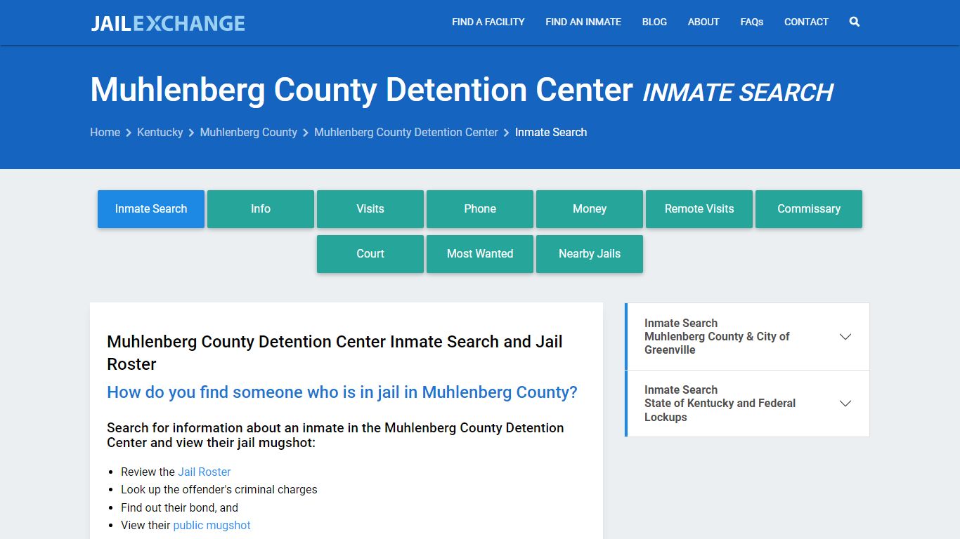 Muhlenberg County Detention Center Inmate Search - Jail Exchange
